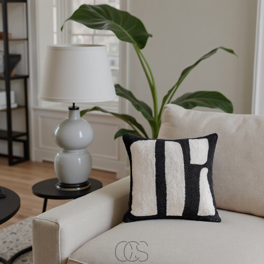 OCS - Kussen met Zebraprint – luxe fluweel met franjes, inclusief vulling