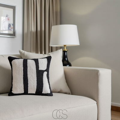 OCS - Kussen met Zebraprint – luxe fluweel met franjes, inclusief vulling