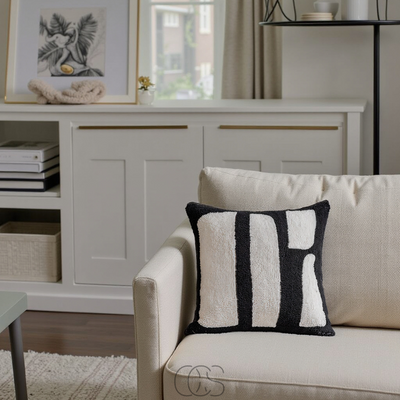 OCS - Kussen met Zebraprint – luxe fluweel met franjes, inclusief vulling