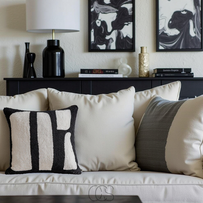 OCS - Kussen met Zebraprint – luxe fluweel met franjes, inclusief vulling