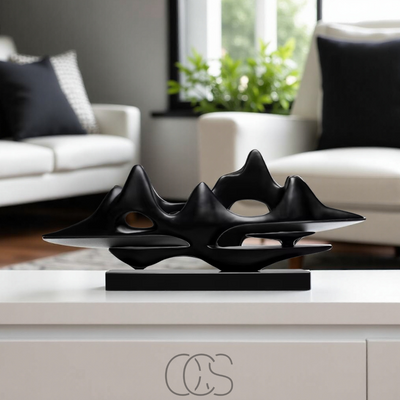 OCS - Minimalistisch Landschap Sculptuur – luxe berglandschap in goud & zwart