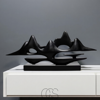 OCS - Minimalistisch Landschap Sculptuur – luxe berglandschap in goud & zwart