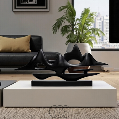 OCS - Minimalistisch Landschap Sculptuur – luxe berglandschap in goud & zwart