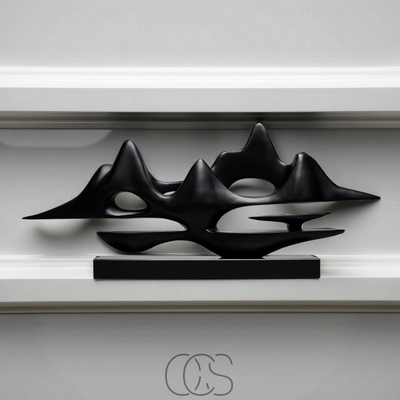 OCS - Minimalistisch Landschap Sculptuur – luxe berglandschap in goud & zwart