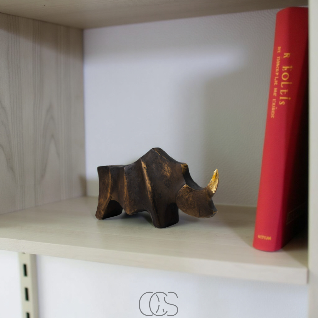 OCS - Neushoorn Beeld Mat Zwart - Decoratief Sculptuur