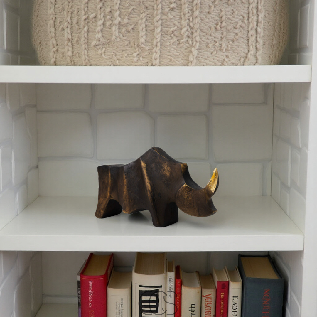 OCS - Neushoorn Beeld Mat Zwart - Decoratief Sculptuur