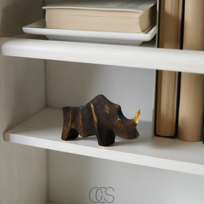 OCS - Neushoorn Beeld Mat Zwart - Decoratief Sculptuur