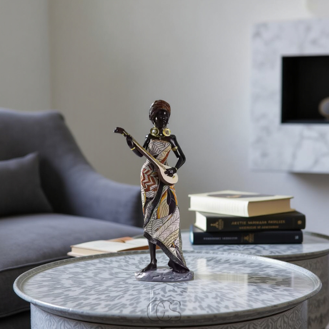OCS - Afrikaanse Muzikanten Beeldenset - Decoratieve Sculpturen