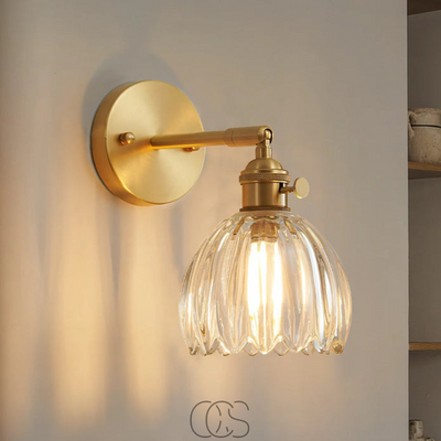 OCS - Retro Wandlamp met Glazen Tulpenkap