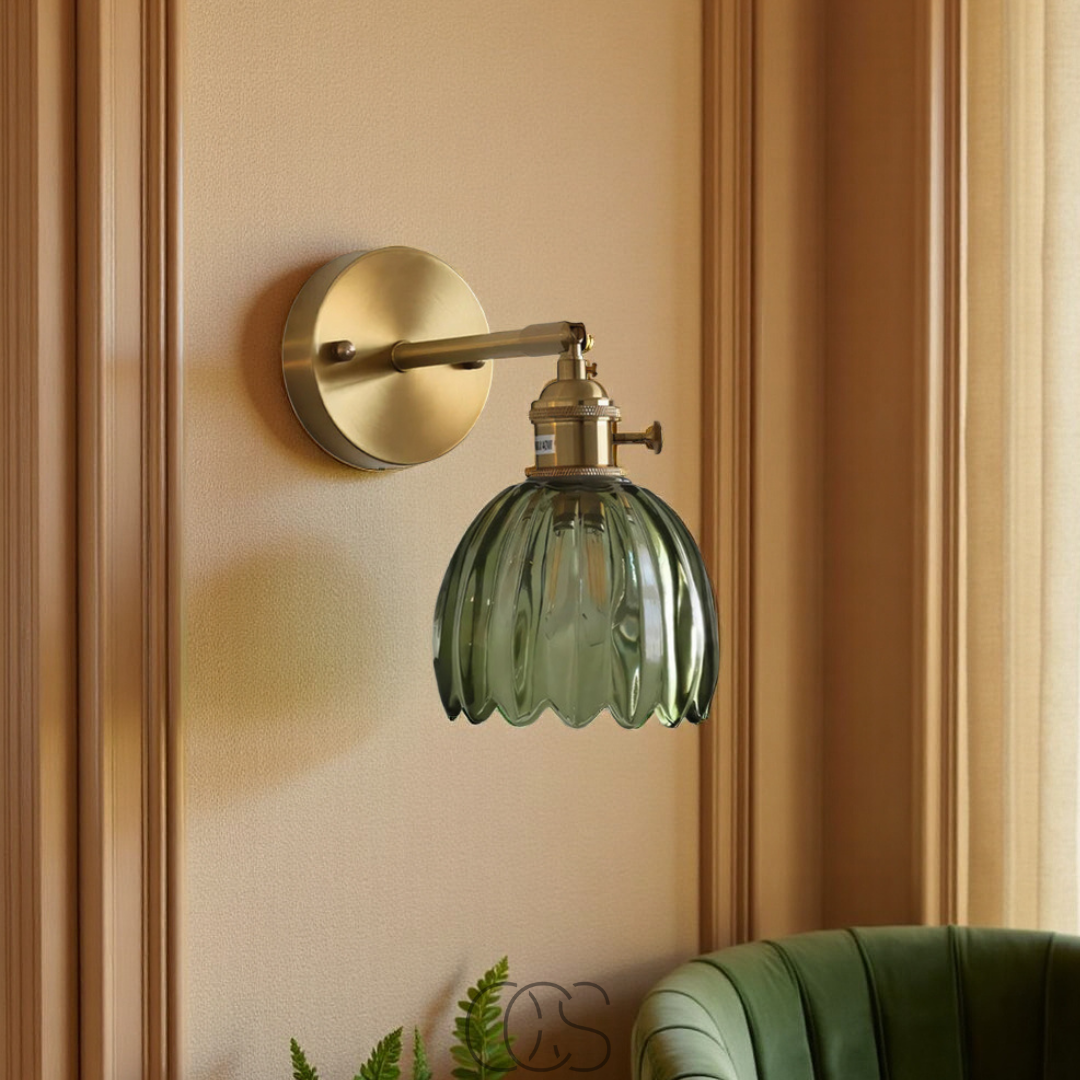 OCS - Retro Wandlamp met Glazen Tulpenkap