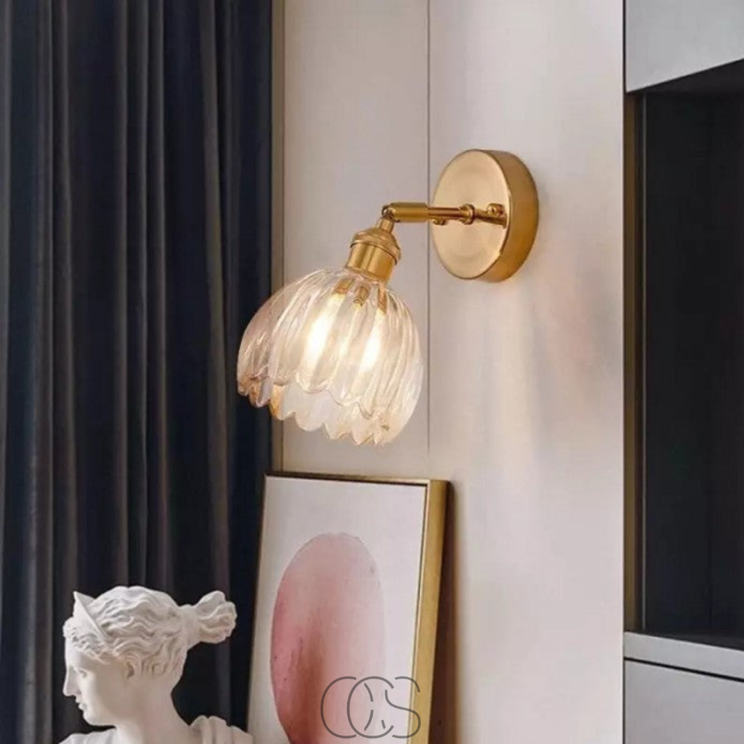 OCS - Retro Wandlamp met Glazen Tulpenkap