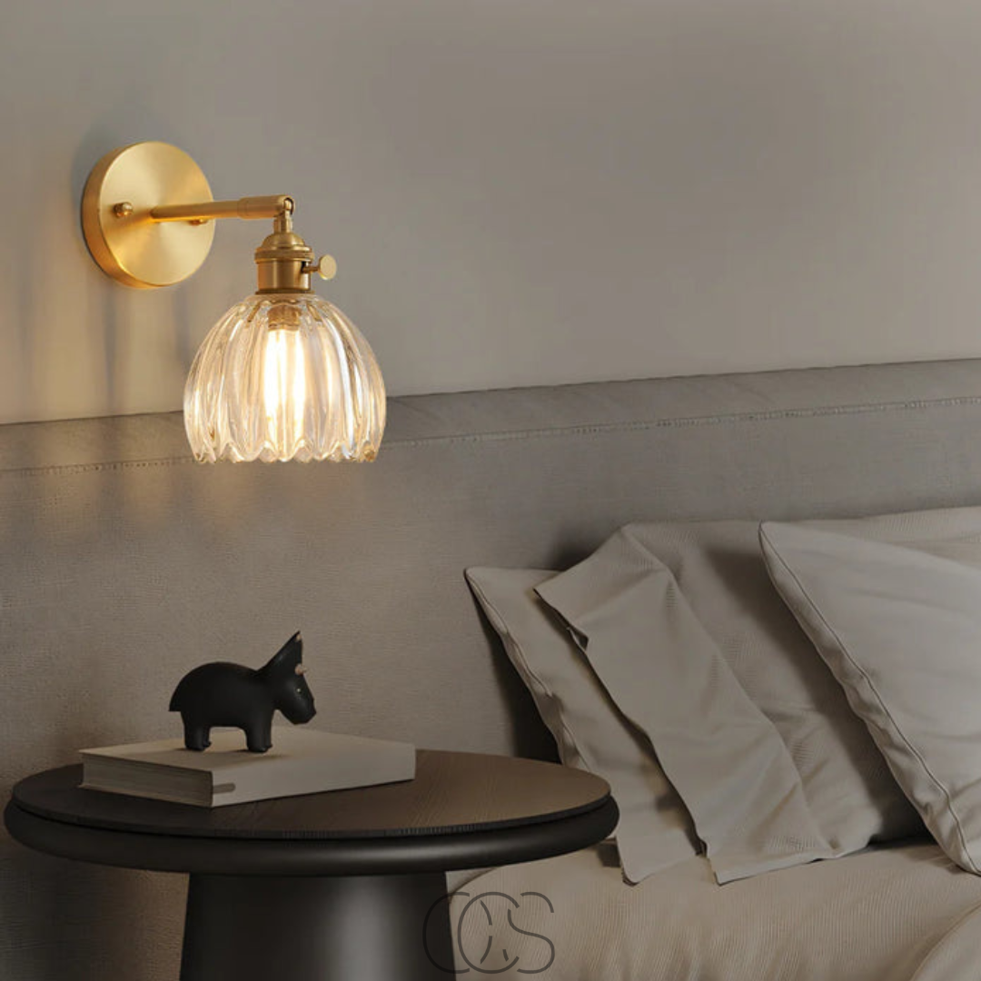 OCS - Retro Wandlamp met Glazen Tulpenkap