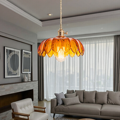 OCS - Glazen Bloem Hanglamp - Vintage Design