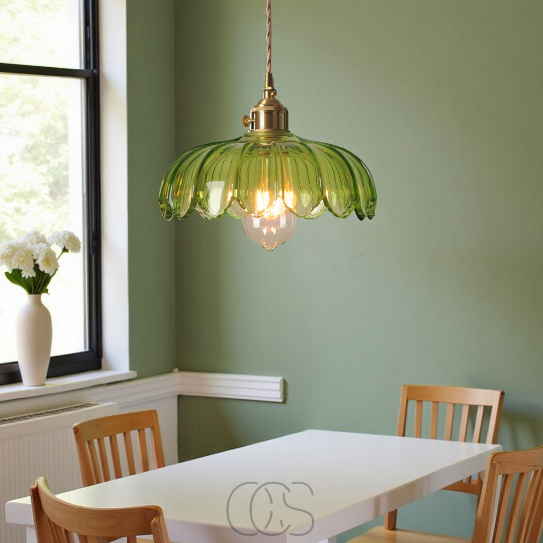 OCS - Glazen Bloem Hanglamp - Vintage Design