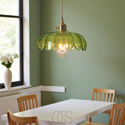 OCS - Glazen Bloem Hanglamp - Vintage Design