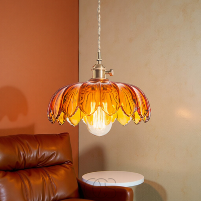 OCS - Glazen Bloem Hanglamp - Vintage Design