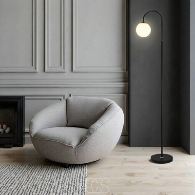 OCS - Staande lamp met bol - Metaal & Glas vloerlamp