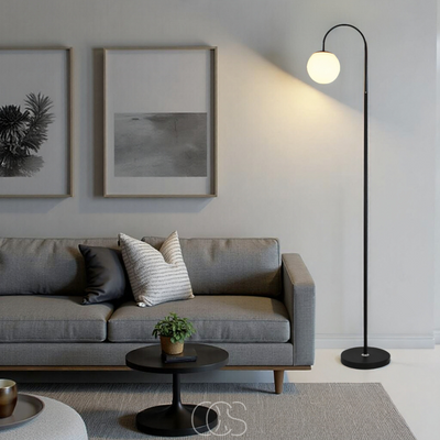 OCS - Staande lamp met bol - Metaal & Glas vloerlamp