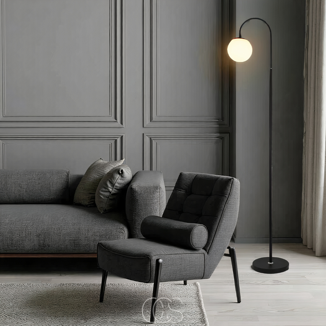OCS - Staande lamp met bol - Metaal & Glas vloerlamp