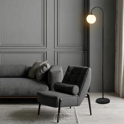 OCS - Staande lamp met bol - Metaal & Glas vloerlamp
