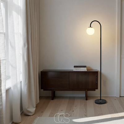 OCS - Staande lamp met bol - Metaal & Glas vloerlamp