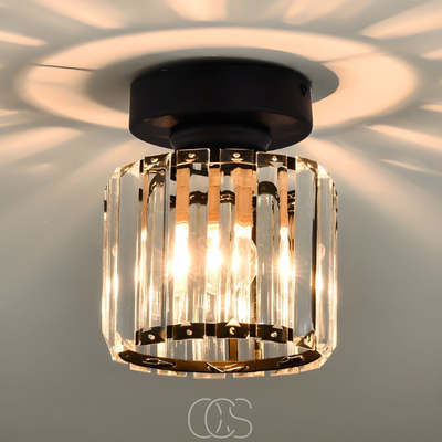 OCS - Kristal plafondlamp - Zwart Metaal & K9‑Kristal flushtar