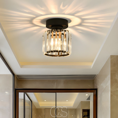 OCS - Kristal plafondlamp - Zwart Metaal & K9‑Kristal flushtar