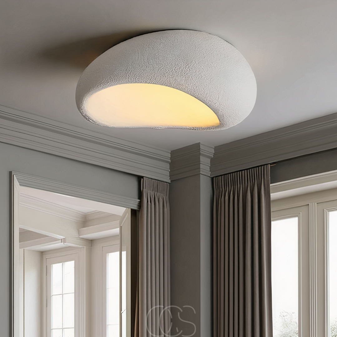 OCS - Wabi‑Sabi Stoffen Plafondlamp - Polyform & Hars