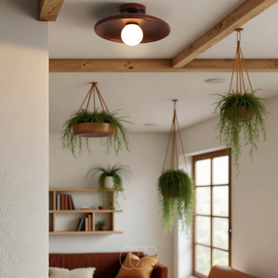OCS - Walnoot Plafondlamp - Luxe Plafondlamp Hout