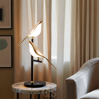 OCS - LED Tafellamp met Gouden Vogel – Warm Sfeervol Licht