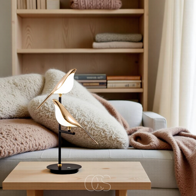 OCS - LED Tafellamp met Gouden Vogel – Warm Sfeervol Licht