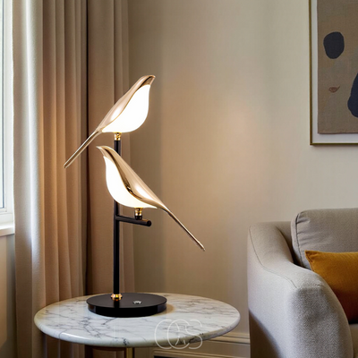OCS - LED Tafellamp met Gouden Vogel – Warm Sfeervol Licht