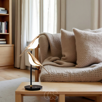 OCS - LED Tafellamp met Gouden Vogel – Warm Sfeervol Licht