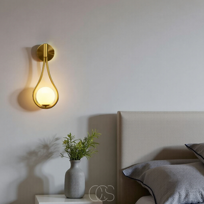 OCS - Stijlvolle Wandlamp met Glazen Bol – Goud & Zwart Design