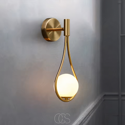 OCS - Stijlvolle Wandlamp met Glazen Bol – Goud & Zwart Design