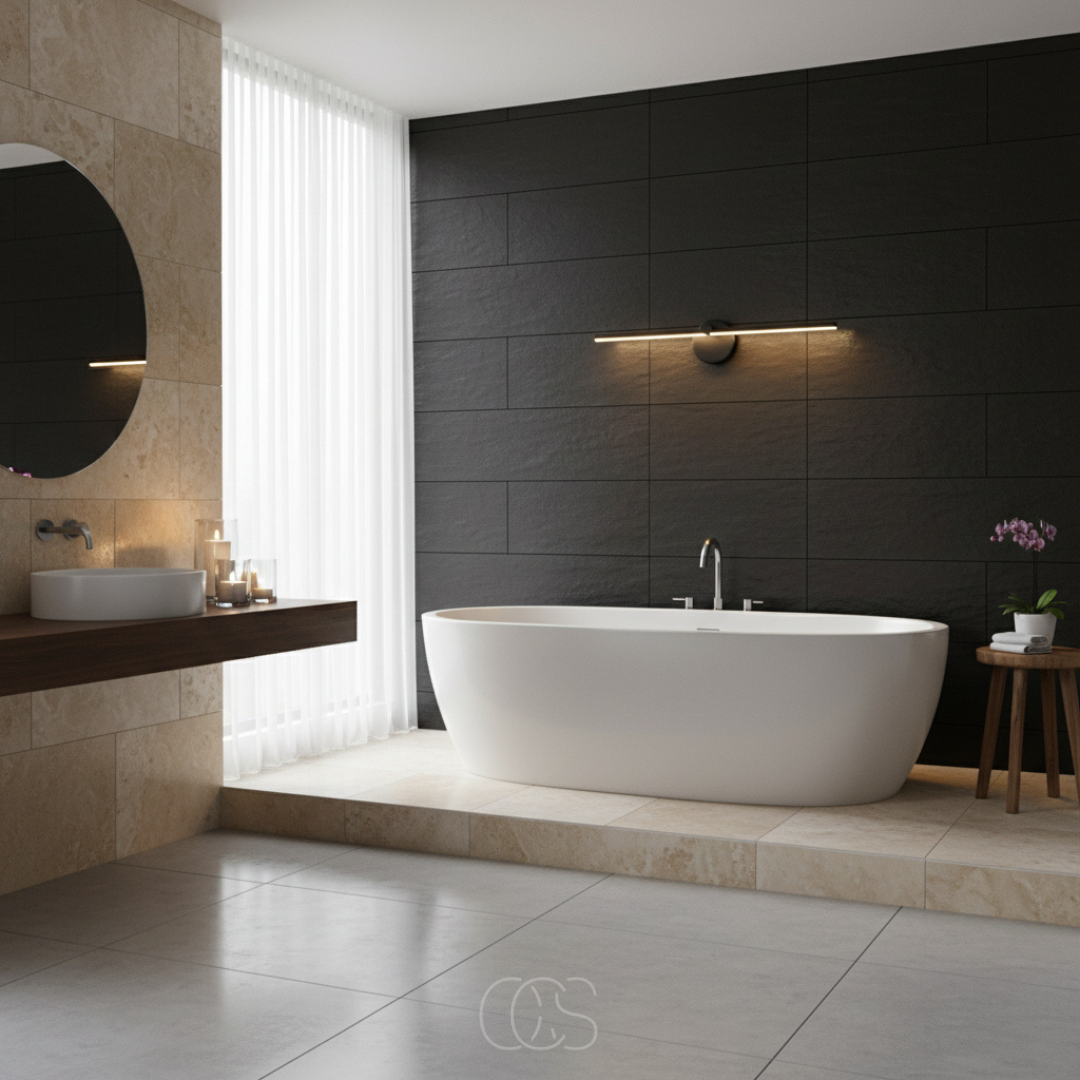 OCS - LED Wandlamp Zwart – Modern & Spatwaterdicht