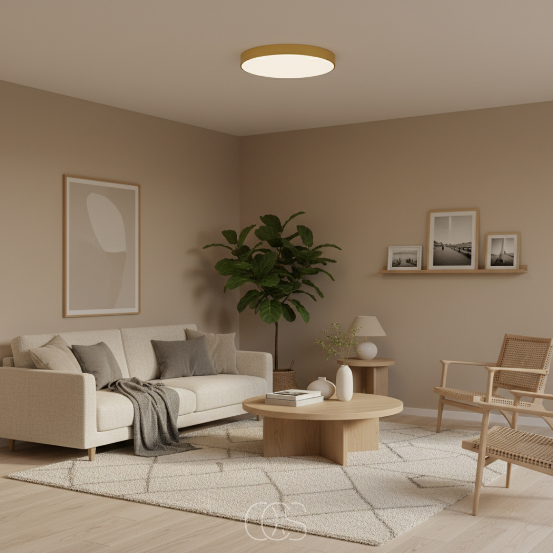 OCS - Ronde & Platte LED Plafondlamp – Modern Design in Wit, Zwart of Goud