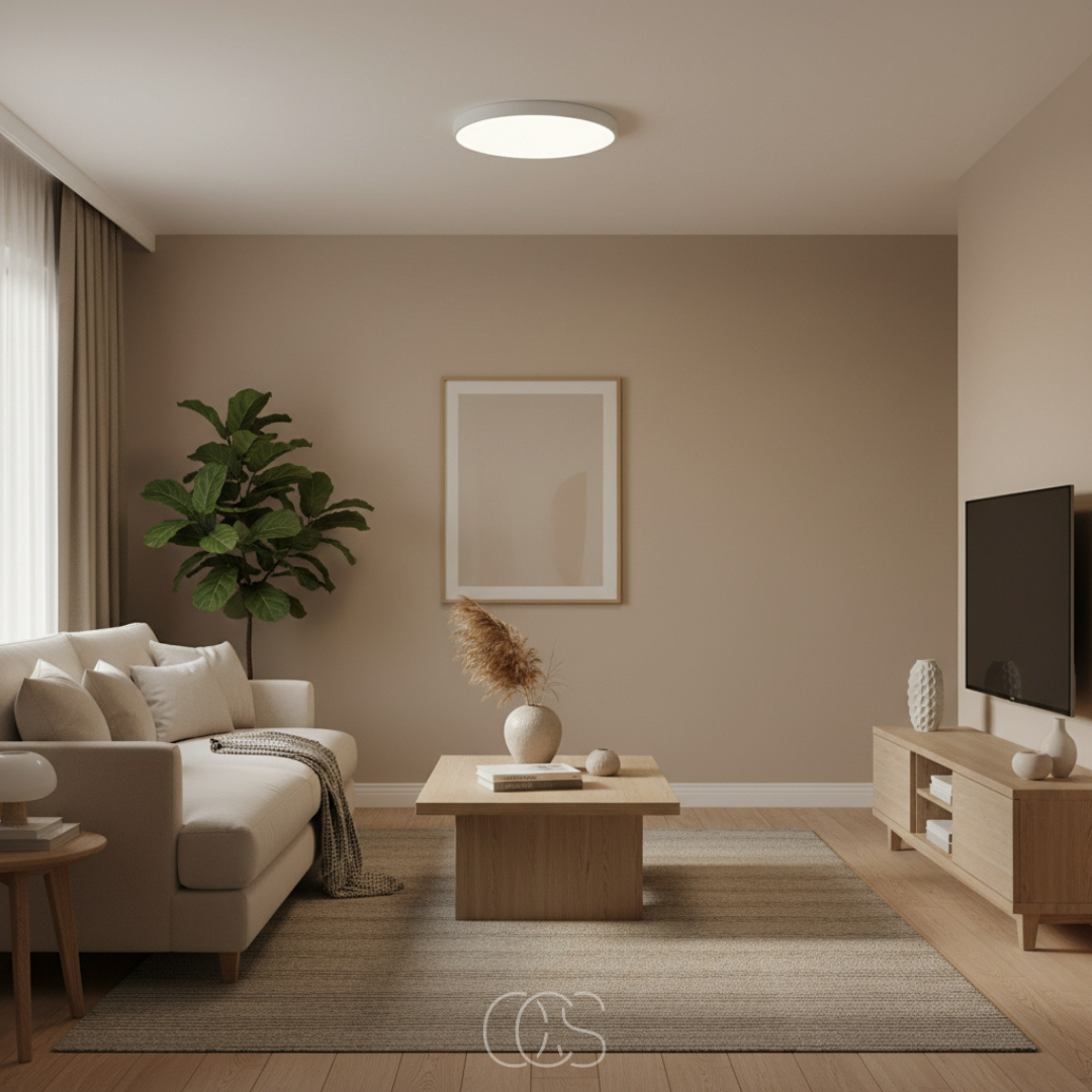 OCS - Ronde & Platte LED Plafondlamp – Modern Design in Wit, Zwart of Goud