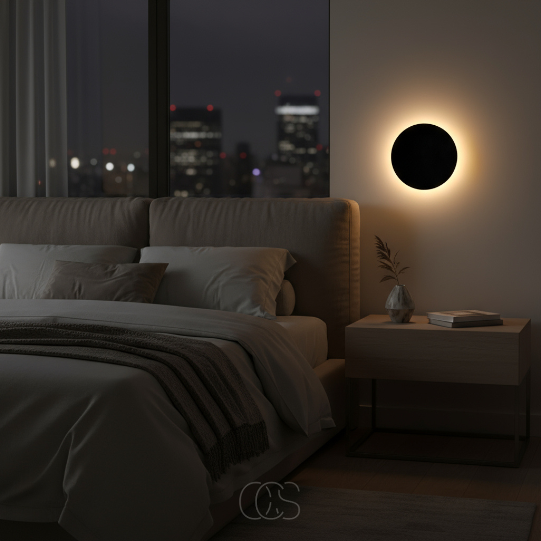 OCS - Ronde Wandlamp - Modern LED Design in Zwart