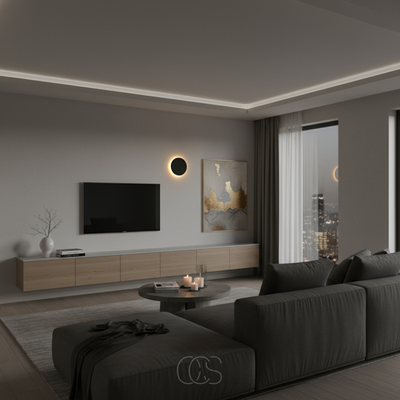 OCS - Ronde Wandlamp - Modern LED Design in Zwart