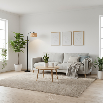 OCS - Boho Vloerlamp met bamboo kap