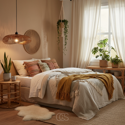 OCS - Boho Gevlochten bamboo hanglamp