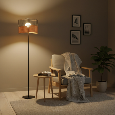 OCS - Rieten Boho vloerlamp