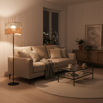 OCS - Rieten Boho vloerlamp