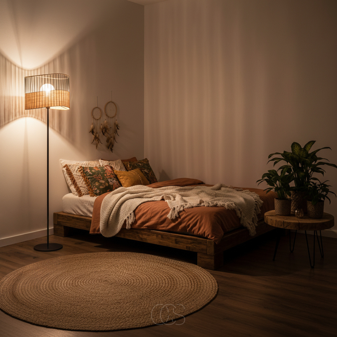 OCS - Rieten Boho vloerlamp