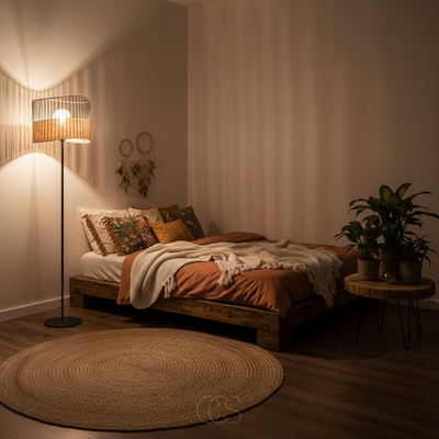 OCS - Rieten Boho vloerlamp