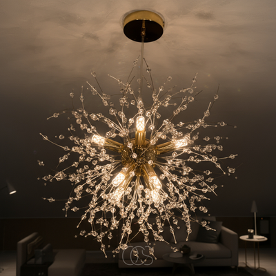 OCS - Torola Luxe Hanglamp van Kristalglas in Goudkleur