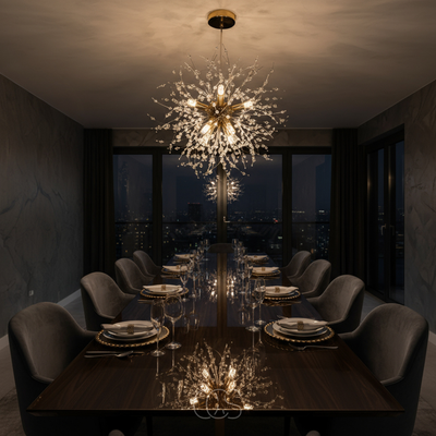 OCS - Torola Luxe Hanglamp van Kristalglas in Goudkleur