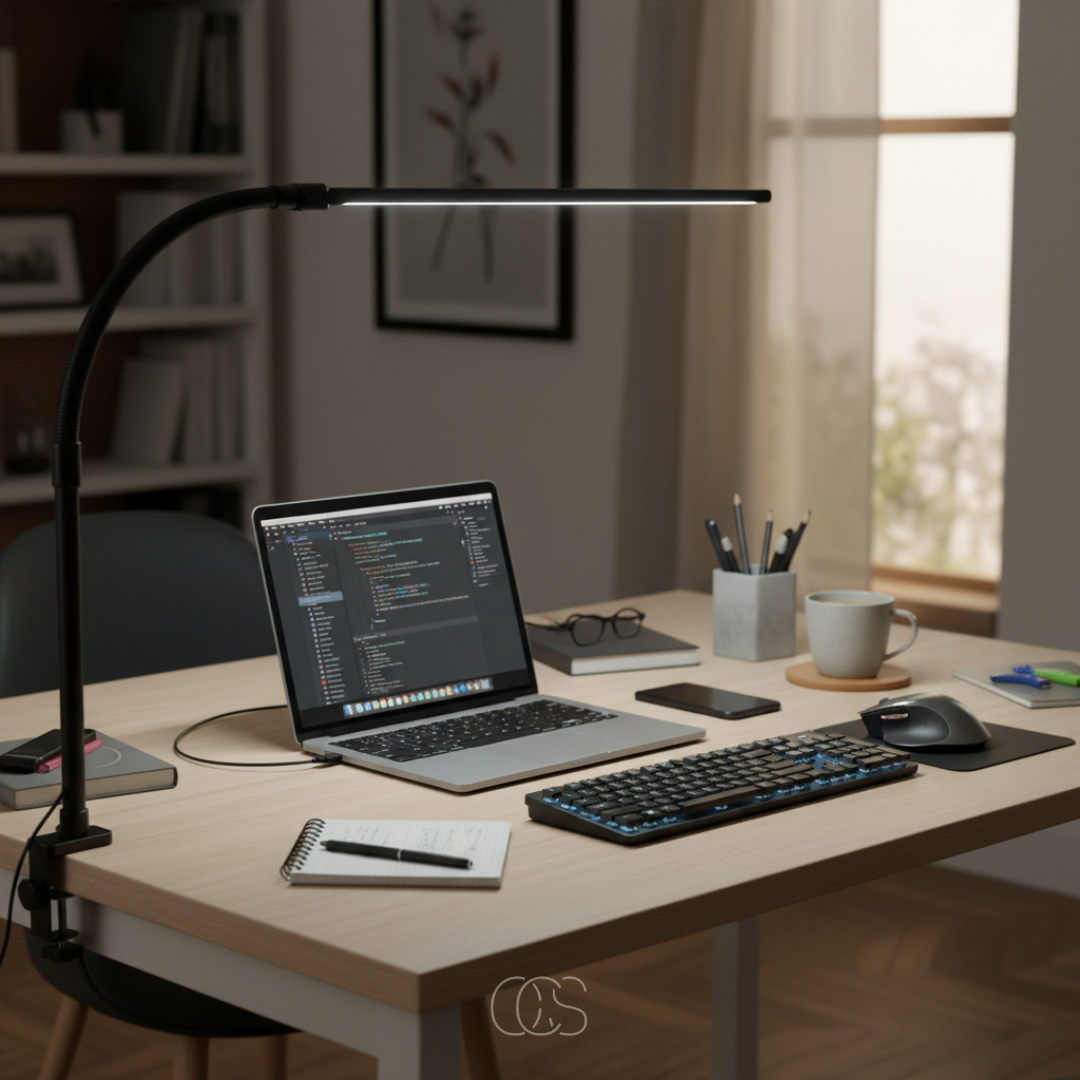 OCS - Dimbare Bureaulamp - 3 Lichtkleuren & Verstelbaar Design