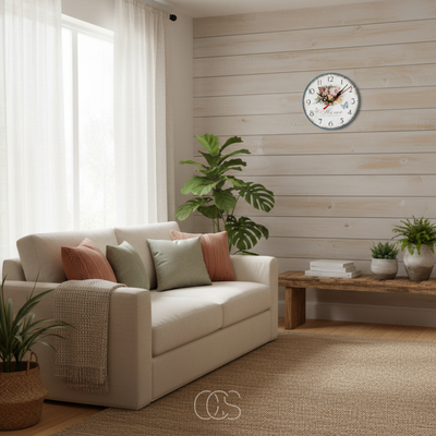 OCS - Naturel Vlinder wandklok